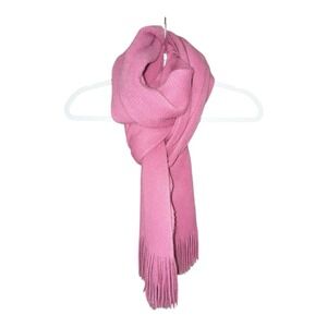 Pink Soft Warm Cozy w/ Fringes Large Long Shawl Wrap Scarf 70"x16"